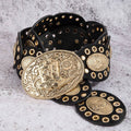Western Oval Concho Vegan Leather Belt