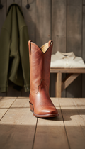 Clay Red Leather Cowboy Boot